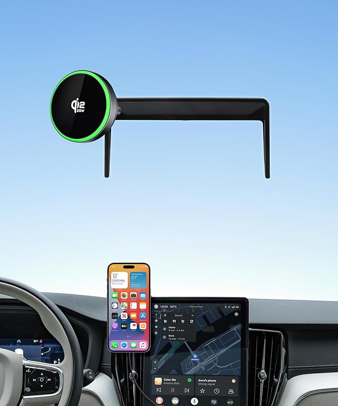 Qi2.2 Max 25W Fast Wireless Car Charger Phone Holder for 2025-2026 Volvo XC60/XC90 11.2-Inch Screen, Magnetic Phone Mount Compatible with MagSafe