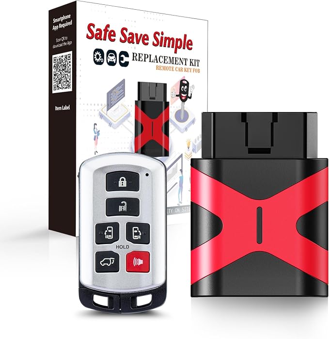 Programmable Keyfob, Replacement Car Keys Fob and DIY Programmer Kit for 2011 2012 2013 2014 2015 2016 2017 2018 2019 Toyota Sienna Smart Remote HYQ14ADR