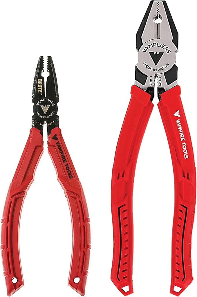 VamPLIERS BRUTE™ 6.25" Screw Extraction Pliers + 8" PRO Linesman Screw Extraction Pliers