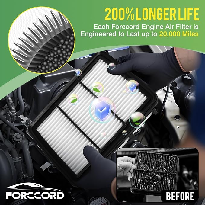 Engine & Cabin Air Filter Fit for 2018-2022 Honda Accord 1.5L Gas Activated Carbon Cabin Filter Replacement CF10134 CA12290 Car Accessories