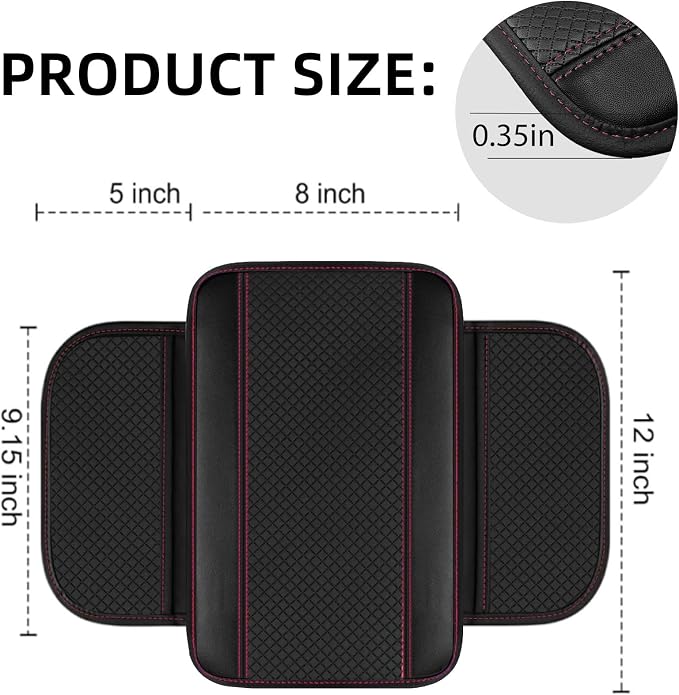 NBTEPEM 6 PCS Car Steering Wheel Cover Set, Microfiber Leather Steering Wheel Covers Universal 14.5-15 inch, Center Console Cover, Seat Belt Cushion, Cup Holder Coaster, Car Accessories Set Pink