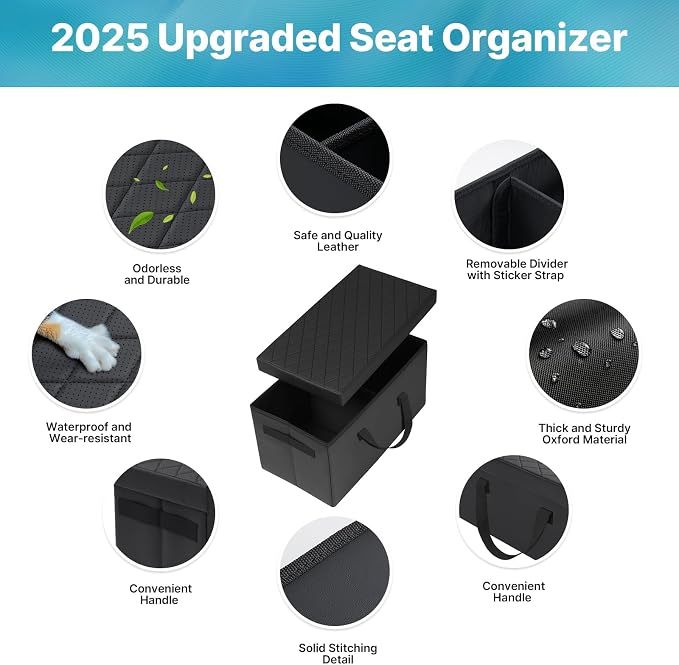 Mixsuper Liner Car Seat Organizer for Chevrolet Traverse 2018-2026, Console Organizer Backseat Box for Chevy Traverse, Dog Toy Box Storage Bin Kids Toys Baby Supplies Travel Accessories