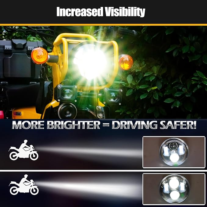 5.75inch 5-3/4 Black Motorcycle Headlight Smoked Blue Halo DRL for Indian Scout Dyna Wide Glide XL1200 XG750 883 48 Night Road Front Light