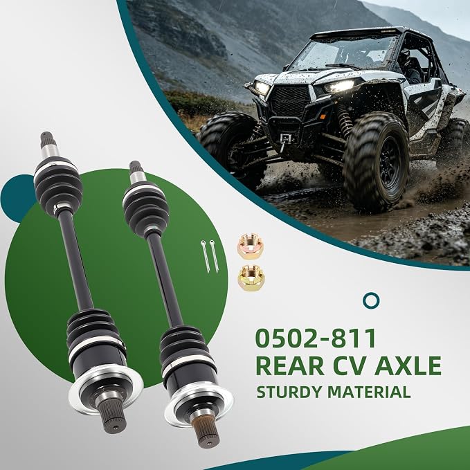 0502-811 Rear CV Axle Half Drive Shaft Compatible with 400 450 500 550 650 700 1000 2004 2005 2007 2008 2009 2010 2013 2014 2015 2016 1502-343 1502-798 1502-938