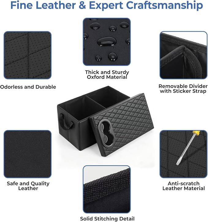 Car Seat Organizer For 2020-2025 Ford Explorer ST/XLT 6 Seater, Car Seat Aisle Storage Box with Cup Holders For 2017-2026 Chrysler Pacifia, Foldable Backseat Console Bin