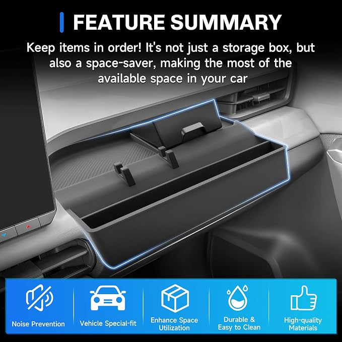 SXCY for 2026 Toyota RAV4 Center Console Organizer Passenger Side Tray Multifunctional Storage 2026 RAV4 Accessories for 2026 Toyota RAV4 Interior Console Acccessories with Drawer and Phone Stand