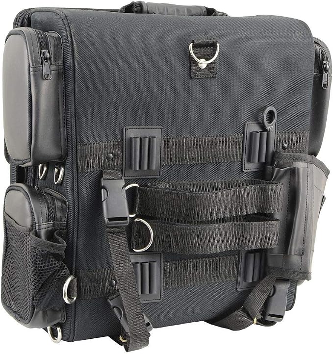 Milwaukee Leather MP8185 Large Black '4 Pocket' PVC Motorcycle Travel Sissy Bar Bag - Large