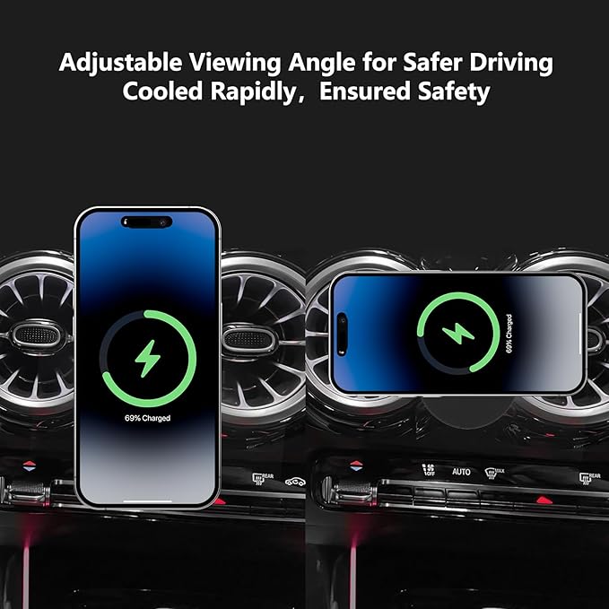 CLEC for Mercedes-Benz GLB-Class 2020-2022 Magnetic Wireless Charger Car Phone Holder Mount Custom Fit for Benz GLB-Class 2020-2022 15W Fast Charging Car Phone Holder Wireless Charger