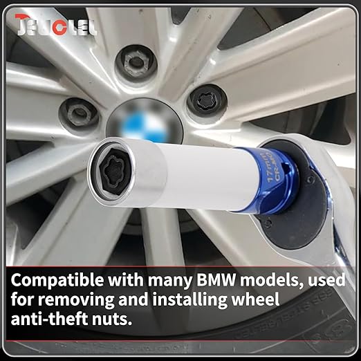 041 Wheel Locking Nut Key for BMW, Socket Adapter (OD 27mm - ID 25mm), Anti-Theft Lug Nut Removal Tool