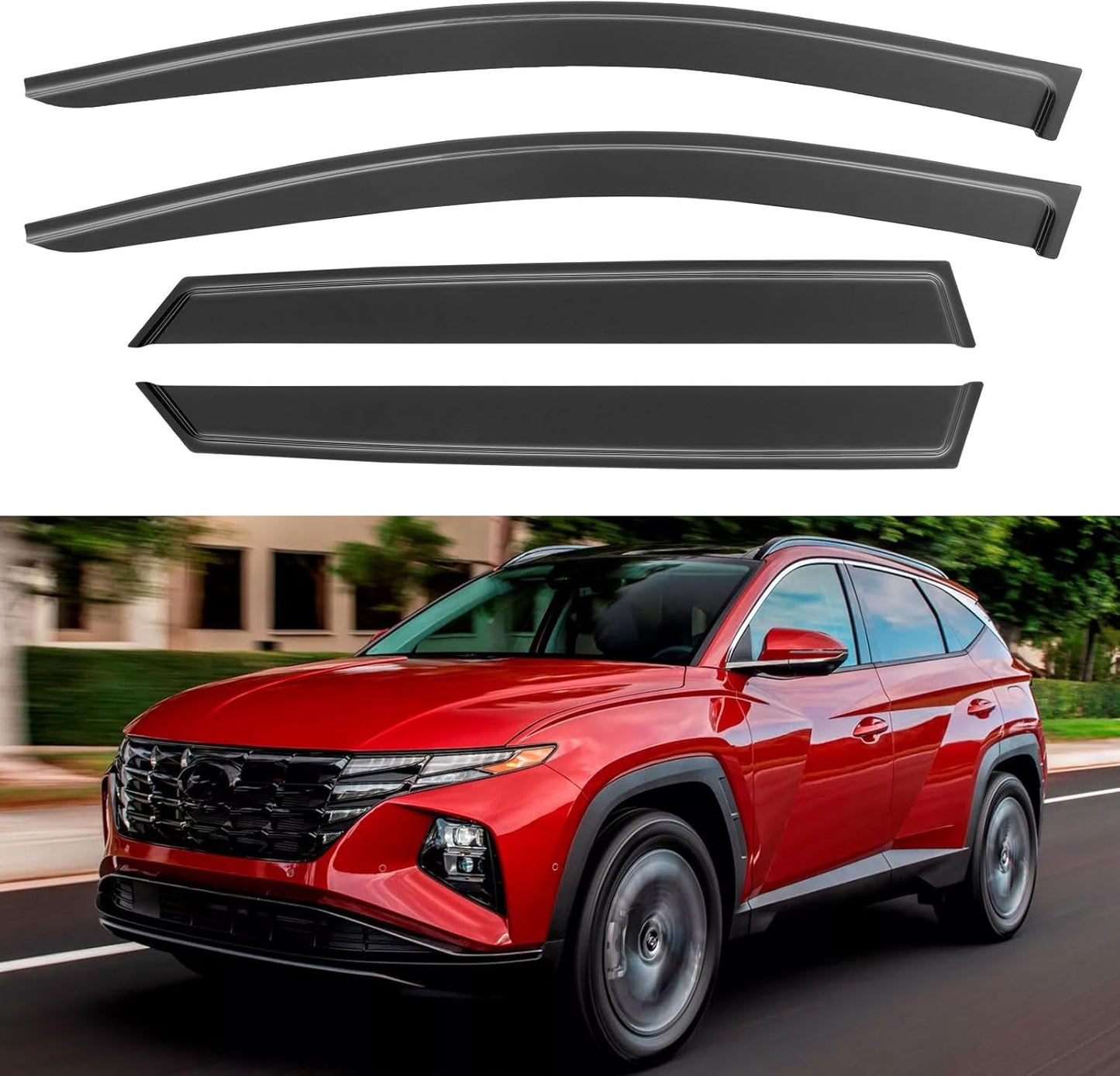 Window Visors Rain Guards for 2022 2023 2024 2025 Hyundai Tucson, Out-Channel Window Vent Wind Deflectors Visors Shades for 22 23 24 25 Tucson SE SEL N-Line Limited