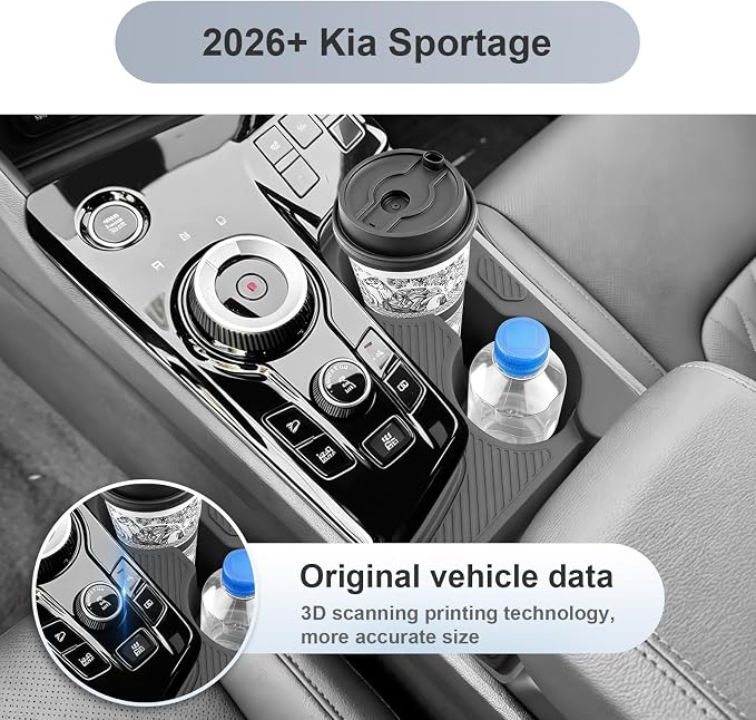 SKTU for 2026 Kia Sportage Cup Holder for 2026+ Kia Sportage Central Control Cup Holder Kia Sportage 2026 Accessories Rubber Cup Pad 2026 Sportage Non-Slip Cup Pad-Durable