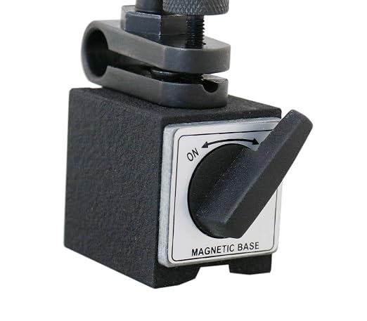 Accusize 3pc Dial Indicator, Test Indicator and Magnetic Base Set | 0-1 in x 0.001 in Dial Indicator, 0.03 in x 0.0005 in Test Indicator, 30 kg Magnetic Base, 0510-0518