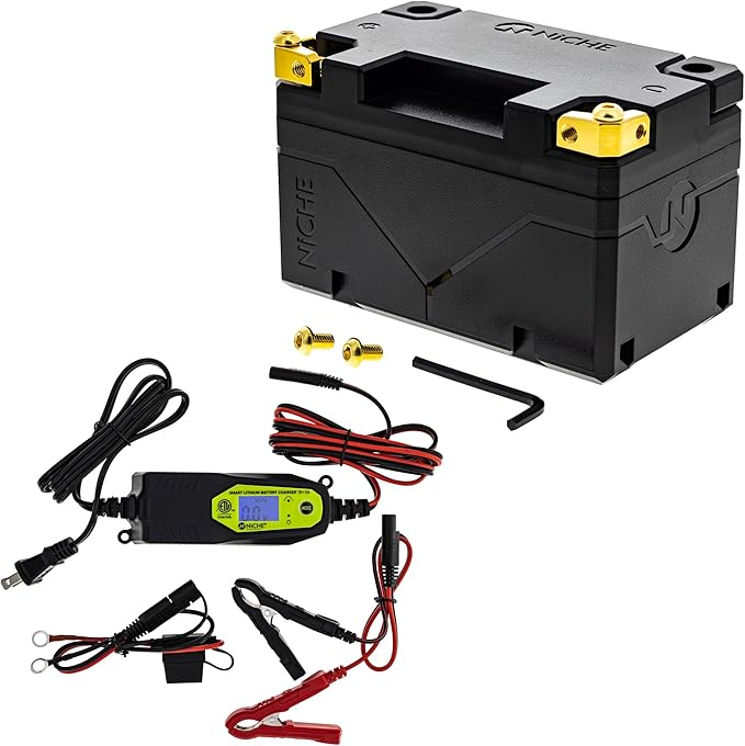 NICHE Lithium Battery with Charger YTZ10S 12V 4Ah 240A for Yamaha Honda Kawasaki KTM Suzuki ATV Motorcycle