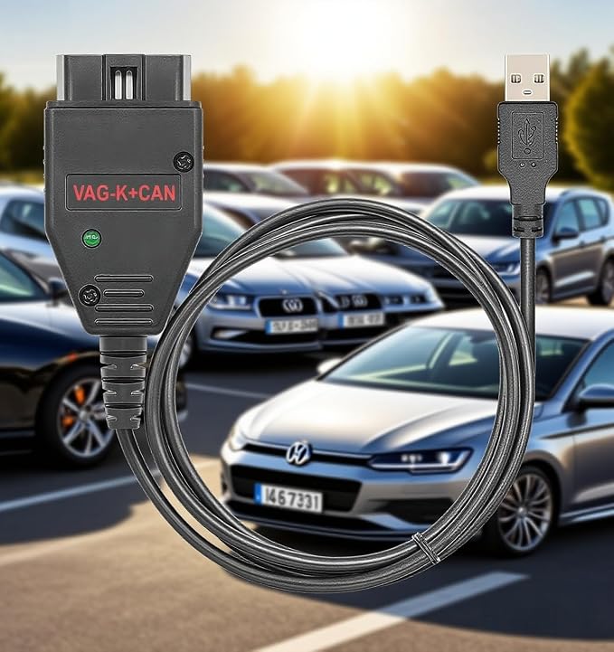 V14 Diagnostic Cable for VW Audi Skoda SEAT and Nissan, K+CAN OBD2 Code Reader Cable Compatible for VAG K+CAN Commander 1.4, Driver/APP Must Be Installed