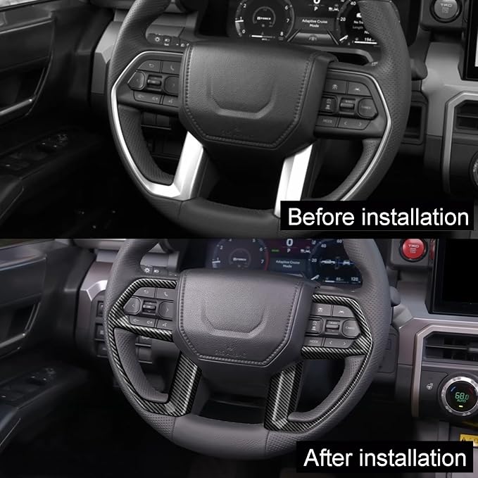 for Toyota Tacoma 2024 2025 2026 for 4Runner 2025 2026 Interior Accessories Steering Wheel & Gear Shift Panel Cover ABS Decorative Frame Trim