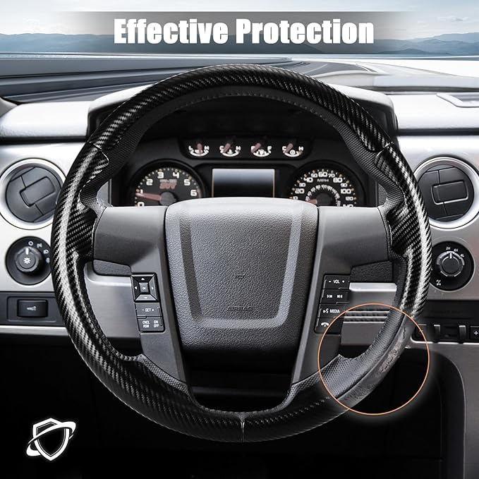 Steering Wheel Cover for Ford F150 2009-2014/Ford Expedition 2015-2017 Custom-fit Car Steering Wheel Cover for Ford Steering Wheel Protector