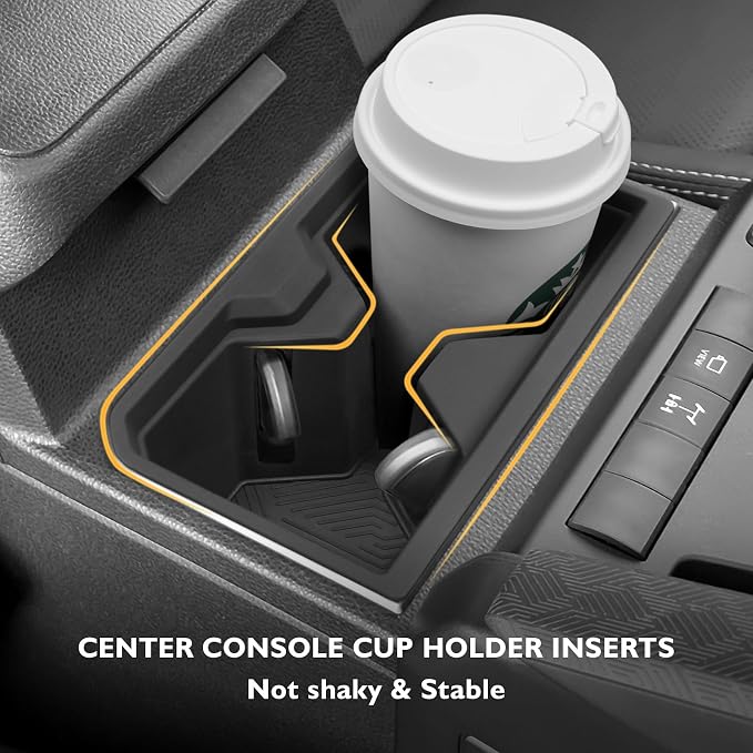 BIBLOZ Cup Holder Insert Compatible with Toyota 4Runner 2025 2026 Accessories Silicone Material Center Console Cup Holder Protector Organizer