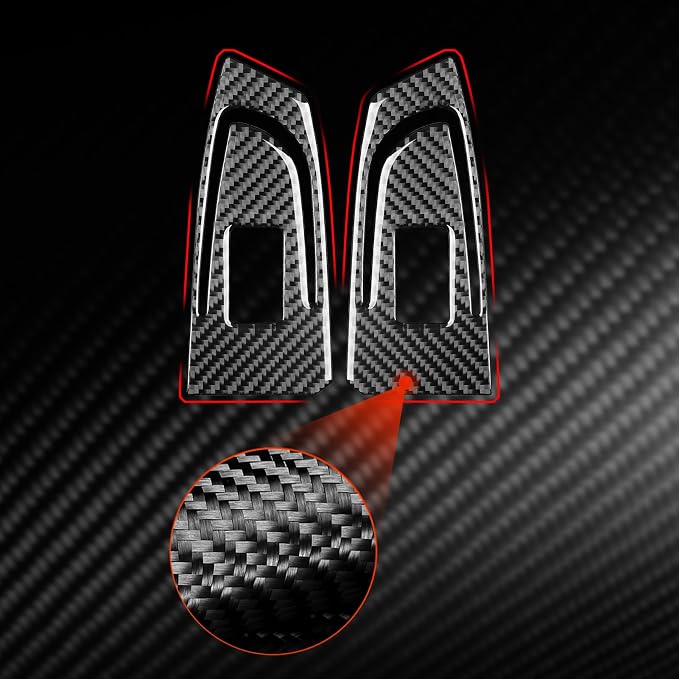 Black Soft Carbon Fiber car Interior Rear Window 2/Piece Decorative Sticker Suitable for Acura TSX 09-14 Carbon Fiber car Interior