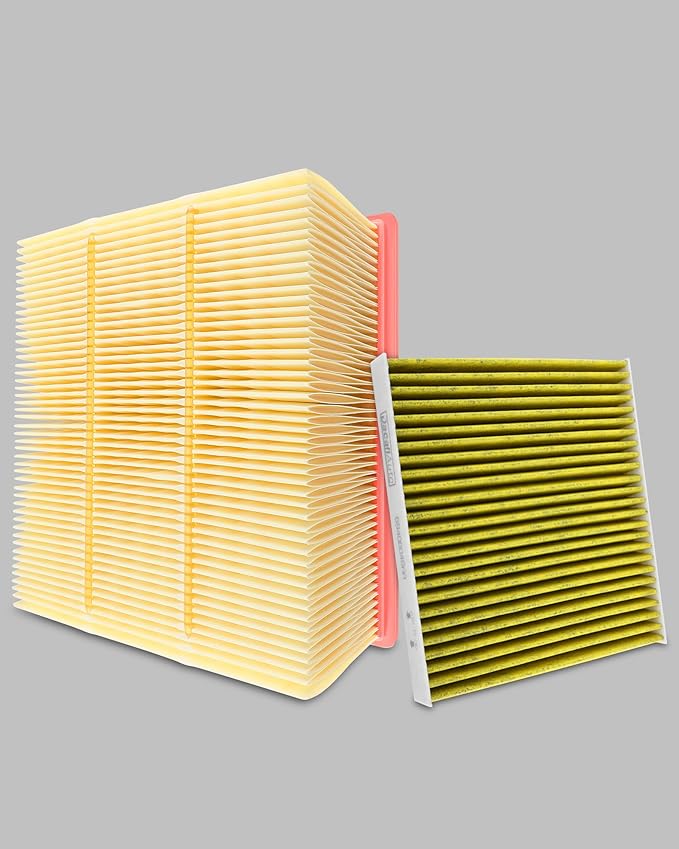 Activated Carbon Cabin & Engine Air Filter Set fit for Ram 6.4/6.7L 2500 3500 4500 5500, Replace Part NO. 53034051AB 68406048AA