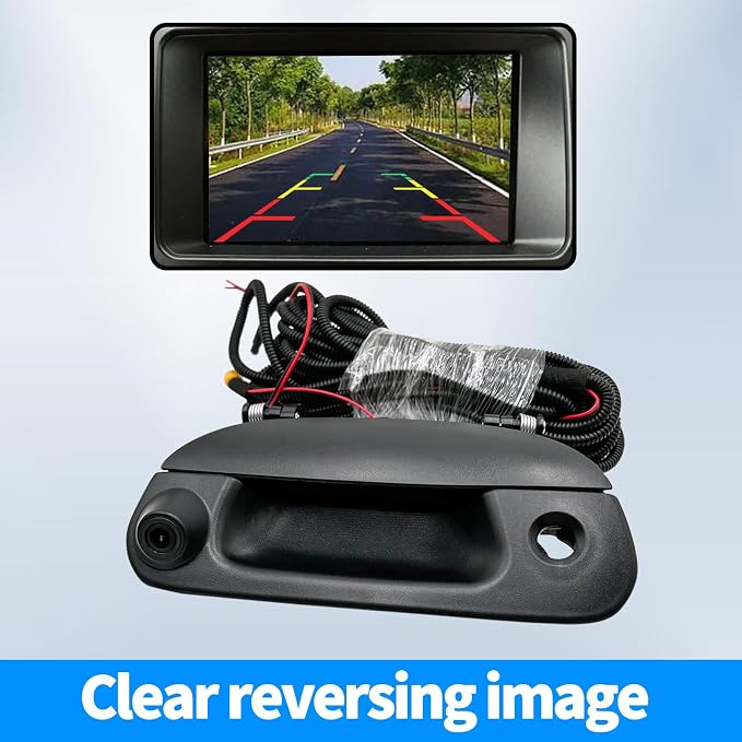 Rear View Backup Tailgate Handle Camera Compatible with Ford F150 1997-2003,F250 F350 F450 F550 1999-2007,Explorer 2001-2005,Lobo 2001-2003