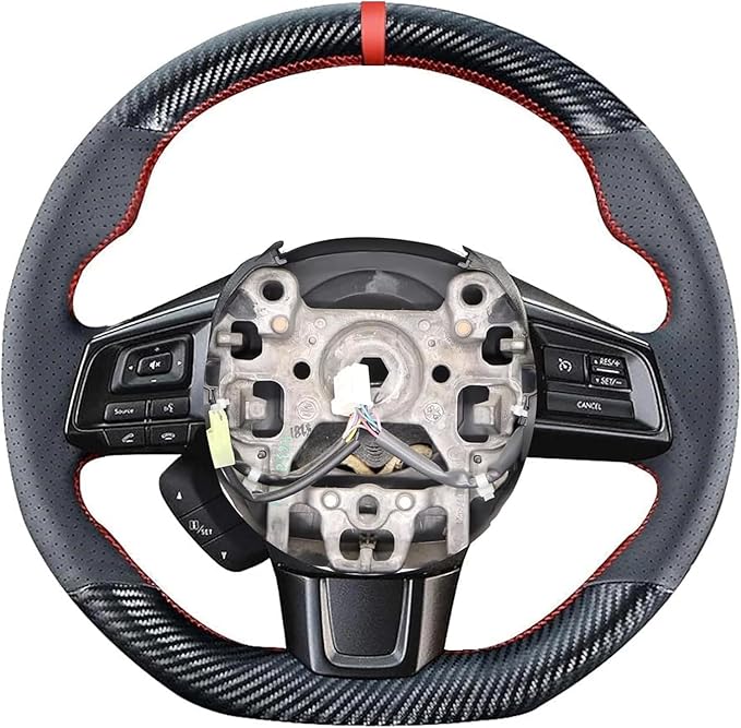 Custom Fit OEM Suede Carbon Fiber Leather Steering Wheel Cover for Subaru WRX STI 2015 2016 2017 2018 2019 2020 2021 / Subaru Levorg 2015-2019 Interior Accessories (1)