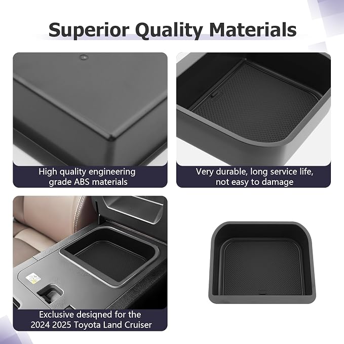 LUWU for 2025 2026 Land Cruiser Center Console Organizer Compatible with Land Cruiser & Lexus GX550 2024 2025 2026 Accessories LC250 First Edition Center Console Tray Storage Box (Only for Cool Box)