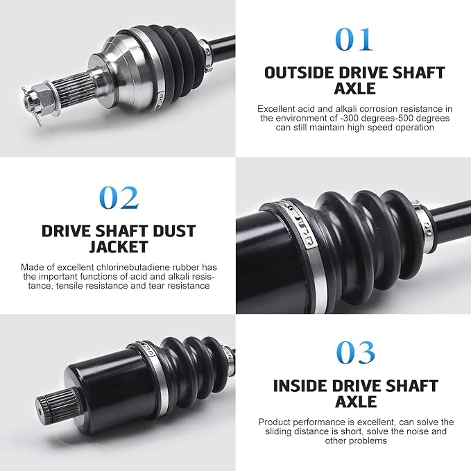 KLV Rear Right/Left Drive Shaft CV Axle Compatible with 2014-2022 Polaris RZR XP 1000 2014-2022 RZR XP 4 1000 2016-2019 RZR XP 4 Turbo 2015-2019 RZR XP Turbo 1333124 1333439 1334490