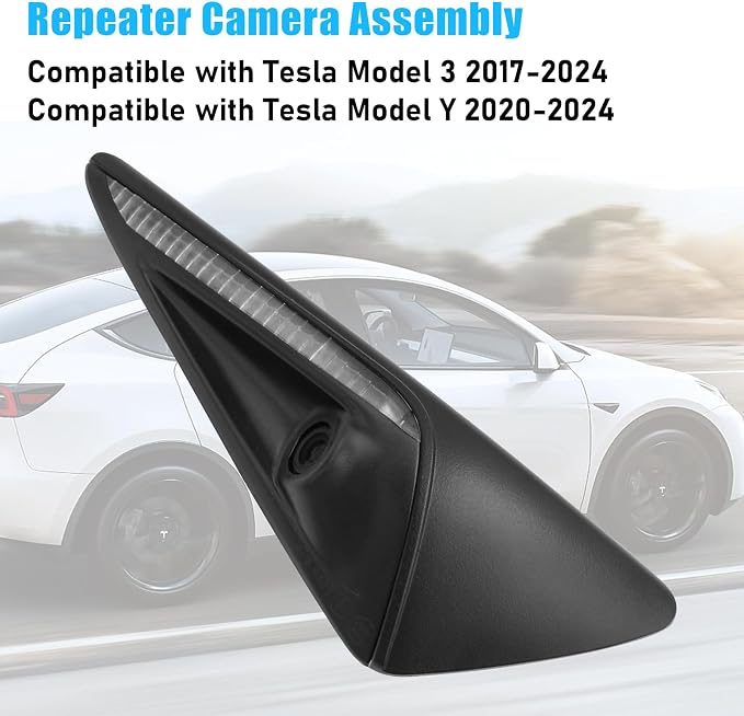 Jaronx Compatible with Tesla Right Side Repeater Camera Assembly Model 3 Model Y 2017-2024, Right Front Fender Turn Signal Camera Replacement for Tesla, Replace 1495865-20-C (Right)