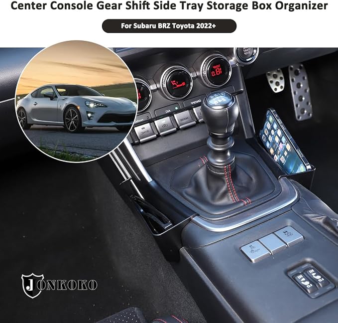 ABS Gear Shift Side Organizer Tray,Center Console Glove Box Organizer For Subaru BRZ Toyot@ 86 2022-2023 Center Console Organizer Storage Box Interior Accessories (Left+Right)