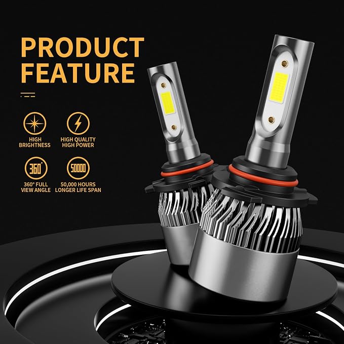 𝟫𝟢𝟢𝟧 𝟫𝟢𝟢𝟨 Bulbs Combo 6500K Cool White 60000LM 900% Brighter, 𝖧𝖡𝟥 𝖧𝖡𝟦 1:1 Beam Plug and Play IP68 Waterproof Off-Road Lights, Pack of 4