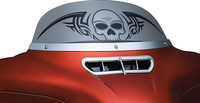 Kuryakyn 1387 Motorcycle Accessory: Smooth Windshield Trim for 2014-19 Harley-Davidson Motorcycles, Chrome