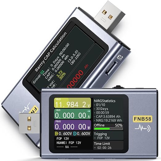【Upgraded Model USB Tester with Bluetooth, USB Power Multimeter 4-28V 7A LCD USB A&C Voltage Current Power Tester Fast Charge Detection Capacity Measurement, PD2.0/PD3.0,QC2.0/QC3.0