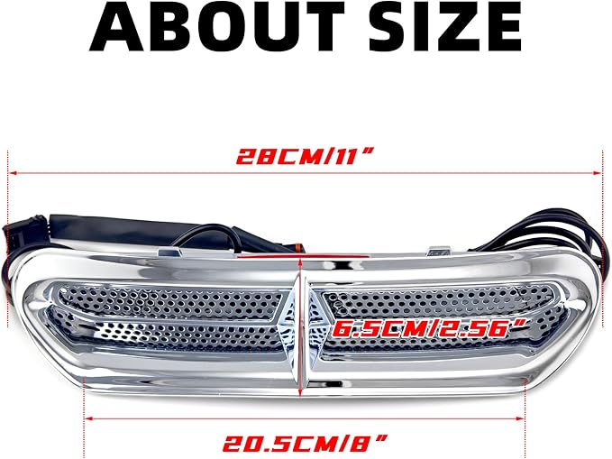 FATECIM Dynamic LED Motorcycle Batwing Fairing Vent Insert Lights for Harley Touring Street Glide Ultra Limited Electra Glide FLHX FLHTK 2014-2023 (Chrome with White Running Light & Amber Turn Signal)