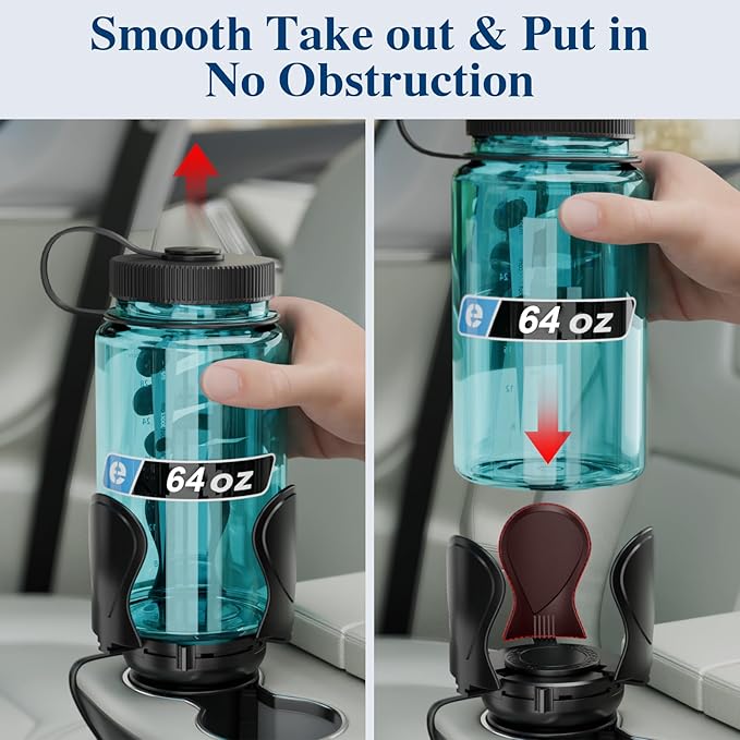 Car Cup Holder Expander, Cup Holder Extender Adapter with Expandable Arm and Adjustable Base, Compatible with Yeti Ramblers, Hydro Flasks, Stanley, Owala Most Coffee Mugs Bottles & Cups