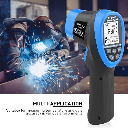 BTMETER BT-985B Laser Temp Gun Pyrometer, -58~2480℉(-50~1360℃) High Temperature Meter, 16:1 Distance Spot Ratio Industrial Infrared Thermometer Tester for Furnace, Smelting (NOT for Human Temp)
