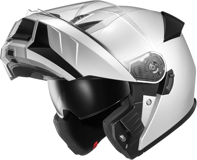 KYPARA Motorcycle Dual Visor Flip up Modular Full Face Helmet with DOT Certification of Impressionism