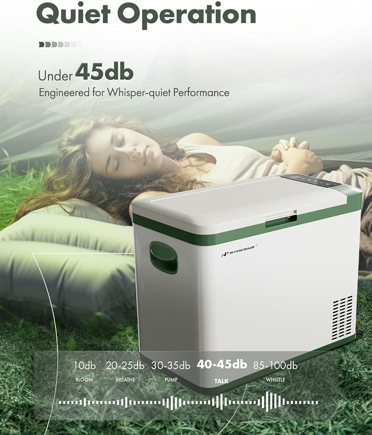 A-Premium 12 Volt Refrigerator 37QT/34.9L Portable Car Fridge Cooler | -4°F~68°F Portable Freezer Fast Cooling with 12/24V DC & 110/240V AC for Truck Outdoor Camping RV Roadtrips and Home Party