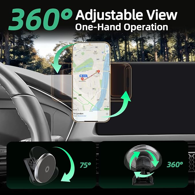 Phone Mount for Honda Civic (11th Gen,2022-2025 2026) & Acura Integra (7"/9" Screen),15W Wireless Car Charger, Magnetic Phone Holder, 360° Rotating,Hands Free,Storage Box,New Car Essentials,Car Gifts