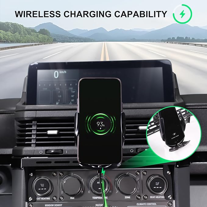Compatible with INEOS Grenadier 2020-2024 Car Phone Mount and Walkie Talkie Mount Stand Set, Centre Console Multifunctional Track Mobile Phone Holder Expansion Platform (Style E)