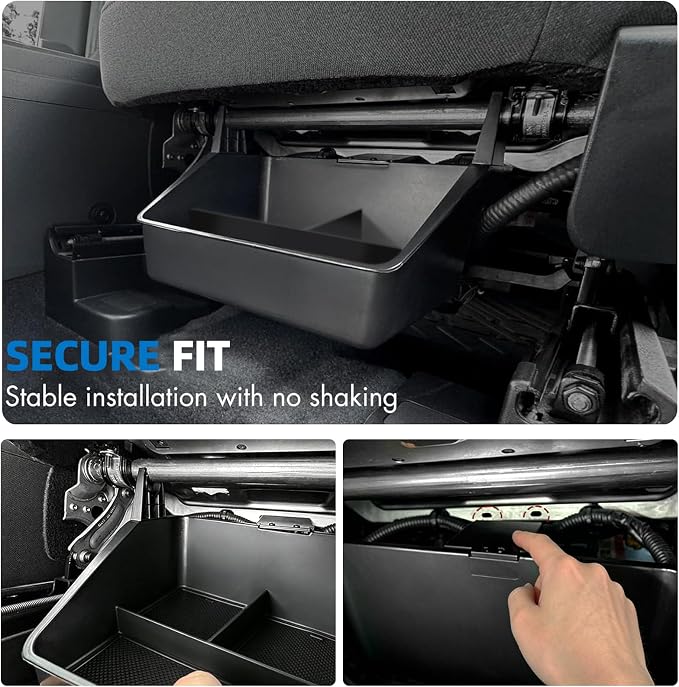 Under-Seat Storage Box for 2022-2026 Ford Maverick Power Seat, Front Row Electric Seat Underseat Organizer with Non-Slip Mat, ABS Material (Not Fit Manual Seat)