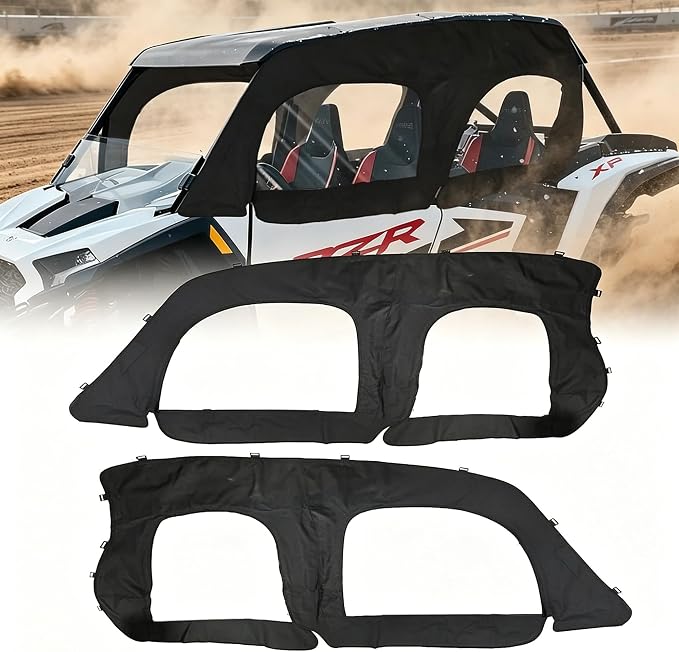 QYMOTO Polaris RZR XP 4 1000 Doors,2 Layers Canvas Upper Side Door Cab Enclosure for RZR XP1000 4 Seater Crew 2014-2025 Strong Zipper Open Window, Block Cold, Snow,Rain,Dust and Debris Outdoor