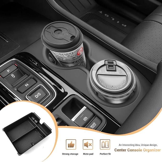 (3Pack) Center Console Organizer Compatible with 2026 Honda Passport Console Tray Middle Console Storage Wireless Charging Protecive Mat Cup Holder Inserts 2026 Honda Passport Trailsport Accessories
