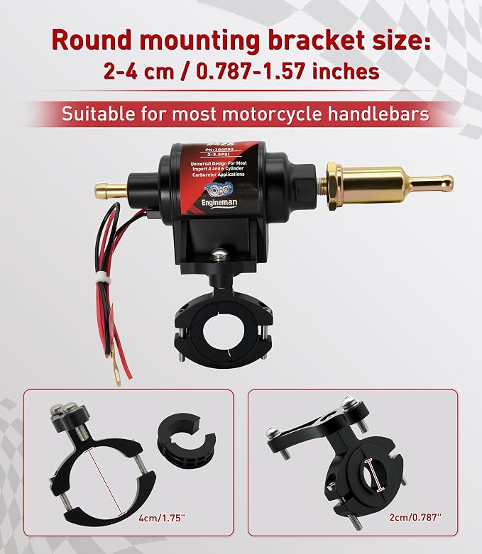 Electric Fuel Pump 2-3.5psi 12V Electric Transfer Universal Low Pressure Gas Diesel Fuel Pump for All 12V Motorcycle Cars Trucks Boats Carburetor