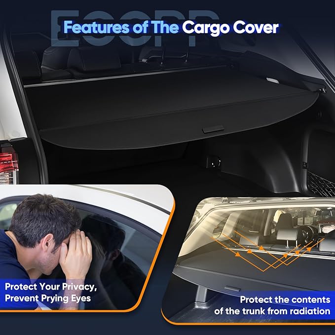 ECCPP Cargo Cover 2010-2017 Fit for Chevrolet for Equinox for GMC Jeep Flexible Rear Trunk Cover Shade Luggage Tonneau Security Cover