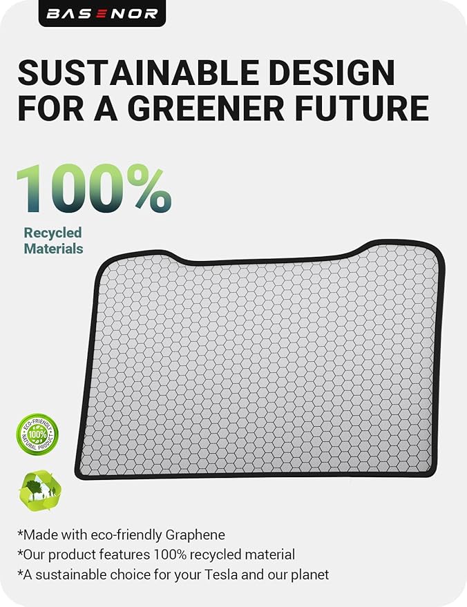 BASENOR 2026 2025 Tesla Model Y Juniper Sunshade Roof [No Gap] [Nano Ice-Crystal] Heat Insulation Foldable Sunroof Cover, UV Protection Shade for Model Y Black