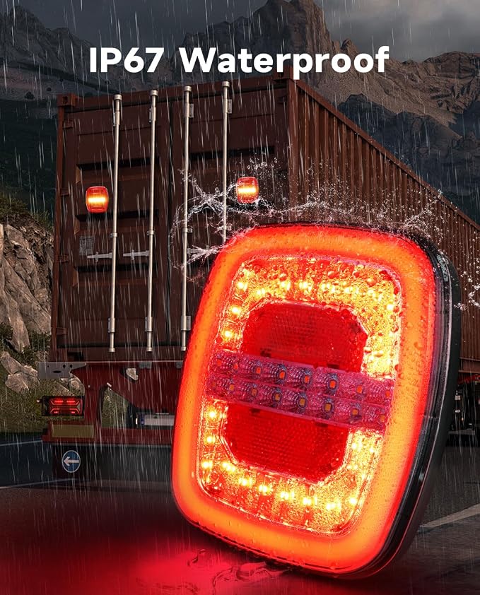 Agrieyes Halo Wireless Trailer Lights, 2 Mounting Options Magnetic Trailer Light for Towing, Portable LED Tow Lights Kit for Trucks, Boat, RV Red and White