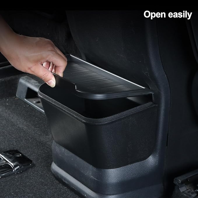 JYCDC Rear Center Console Trash Can Compatible with Toyota Sienna 2026 2025 2024 2023 2022 Accessories, Second Row Cup Holder with Lid, 2nd Row Garbage Bin Organizer Interior Parts (Black)