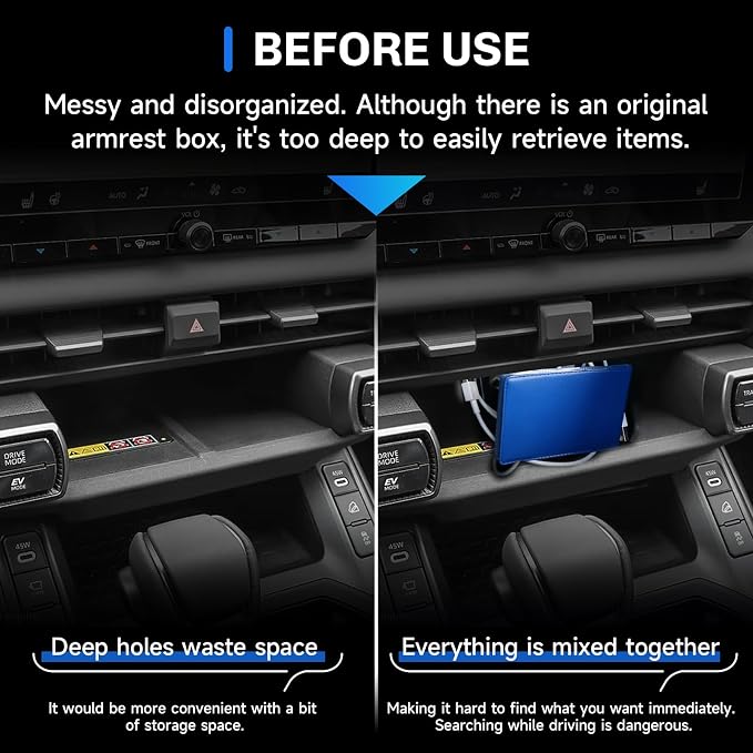 SXCY for 2026 Toyota RAV4 Center Console Organizer Tray for 2026 Toyota RAV4 Accessories Front Center Console Tray 2026 RAV4 Armrest Front Console Organizer Tray | 2026 RAV4 Front Center Console Tray