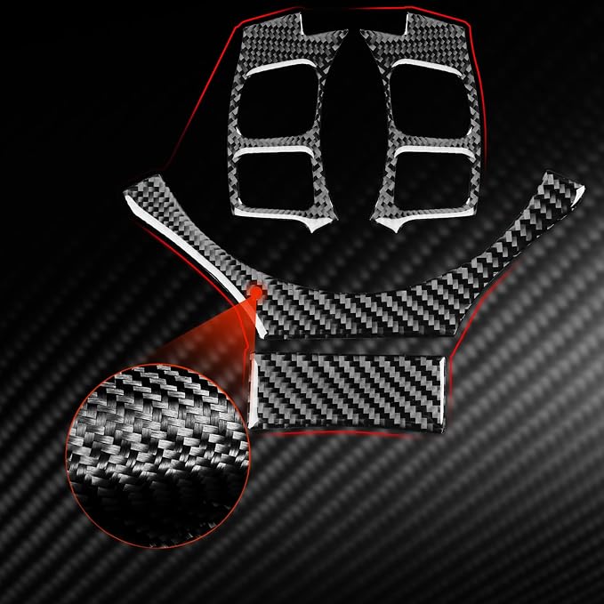 Soft Carbon Fiber Car Interior Steering Wheel Set 4/Piece Decorative Sticker for Lexus RC300 350 200T 15-24 Carbon Fiber Interior Accessories