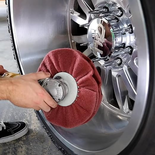 8" Non-Woven Airway Satin Buffing Wheel, 5/8" Arbor Hole | Surface Prep Wheel for Angle Grinder, Ideal for Sanding & Polishing Aluminum, Stainless Steel - 1 PCS